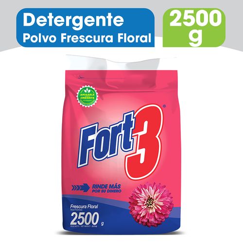 Detergente en povo Fort3 frescura floral - 2500 g