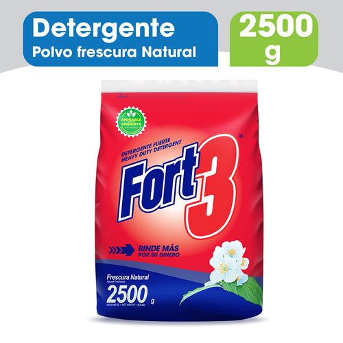 Detergente En Polvo Fort3 Frescura Natural - 2500g