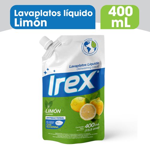 Lavaplatos Líquido Irex Antibacterial, Con Glicerina - 400ml