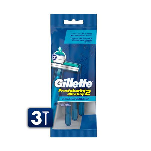 Rasuradora Desechables Gillette Prestobarba2 UltraGrip, 3 Uds