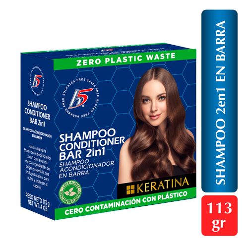 Shampoo Conditioner H5 En Barra 2en1 Keratina -113g