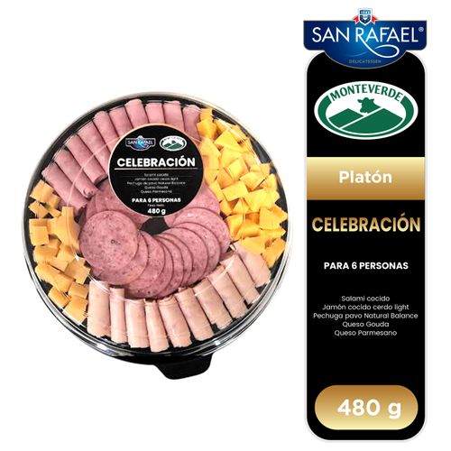 Platón San Rafel Celebración Con Salami, Jamón Cerdo, Pechucha De Pavo, Queso Gouda Y Queso Parmensano - 480g