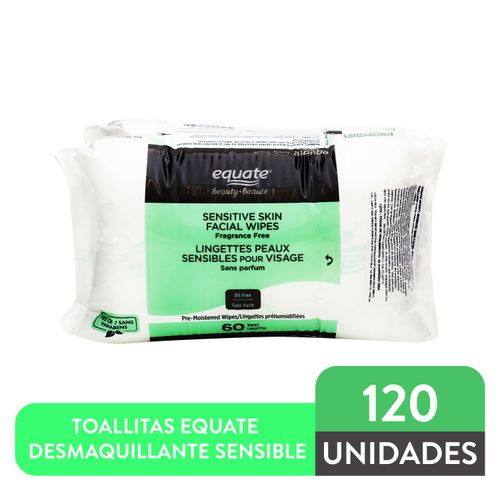 Toallitas Equate Desmaquillante Sensible 120 unidades