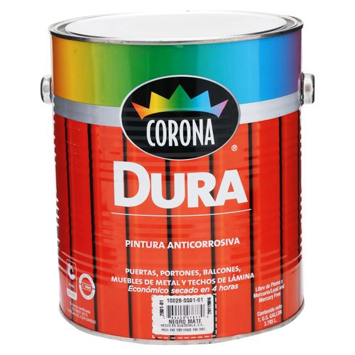 Pintura dura anticorrosivo Corona negro - 3.78 L