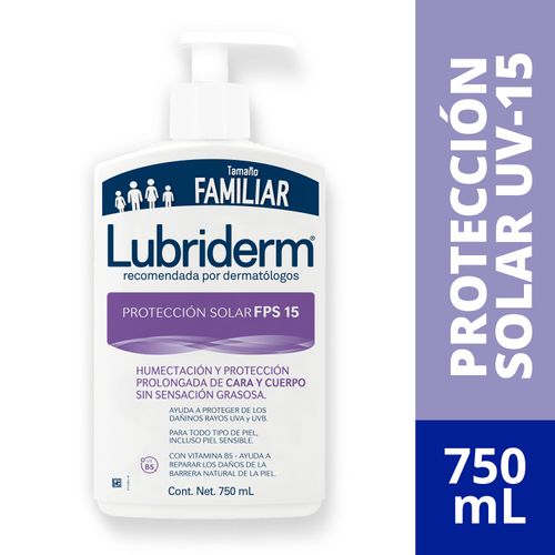 Crema Corporal Lubriderm Fps 15, Humectación Y Protección Cara Y Cuerpo- 750ml