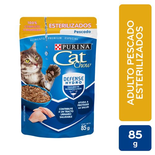 Alimento Húmedo para Gato Esterilizado Cat Chow Pescado Adultos - 85 g