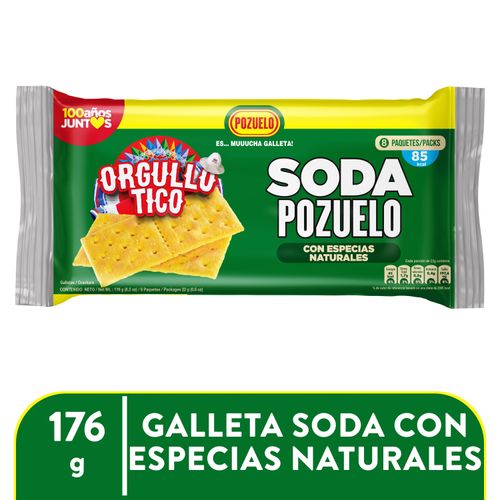 Galleta Pozuelo Soda Especias Naturales Paquete 8 Unidades - 176gr