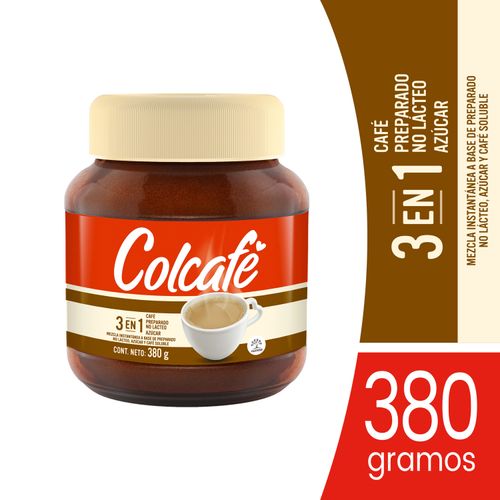 Café Preparado Marca Colcafé 3 en1, No Lácteo - 380g