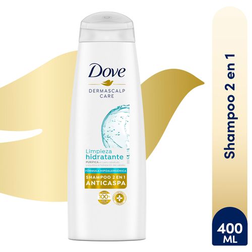 Shampoo Dove Anticaspa 2 En 1, Menta Refresca -400ml