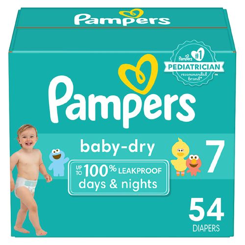 Pañales Pampers Baby Dry Súper Talla 7 - 54 unidades