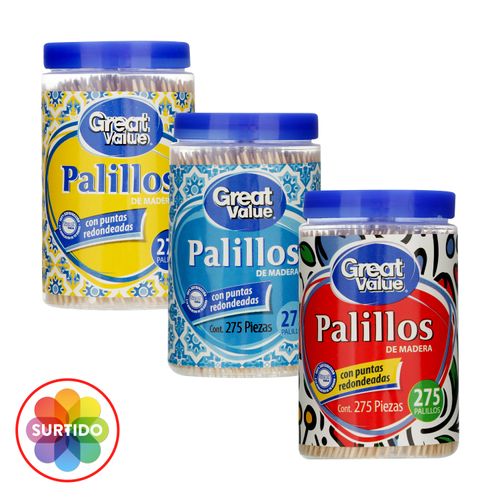 Palillos Great Value De Madera - 275 Uds