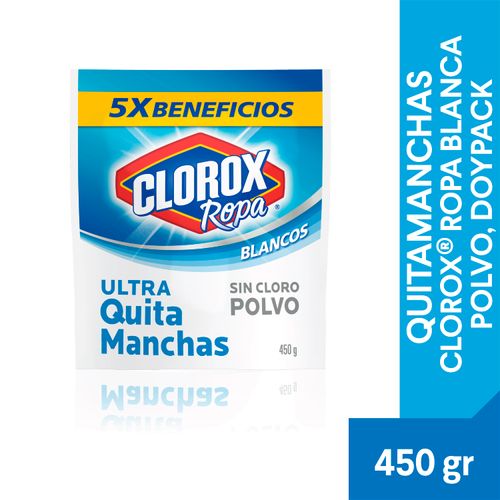 Quitamanchas Clorox, Ropa Blanca Polvo Doypack - 450g