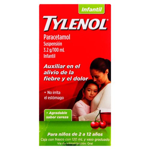 Tylenol Suspension Infantil, Sabor Cereza 120 ml