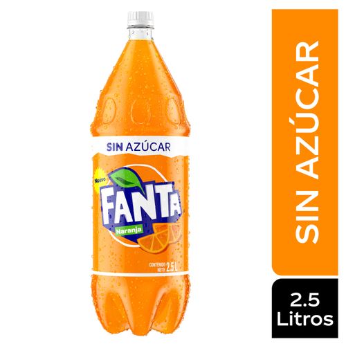 Gaseosa Fanta naranja sin azúcar - 2.5L