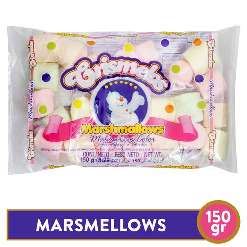 Marshmallows Crismelos colores sabor vainilla -150 g