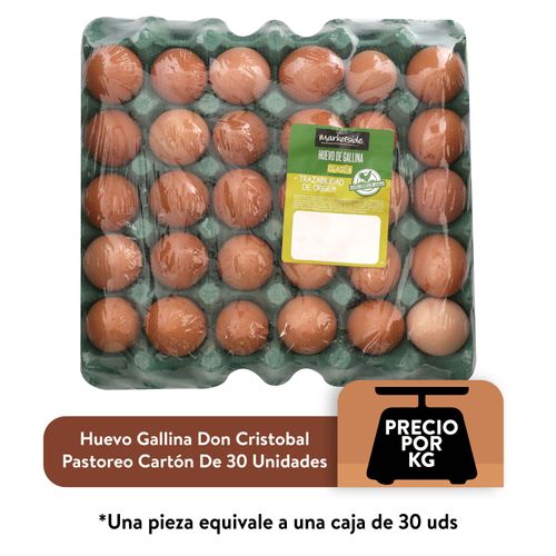 Por Kilo - Huevo Gallina Marketside Pastoreo Cartón De 30 Unidades