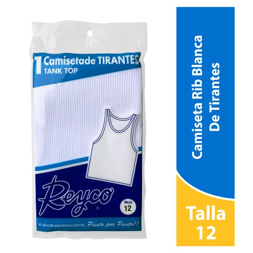 Camiseta Reyco Color Blanco De Tirantes, Para Niño - Talla 12