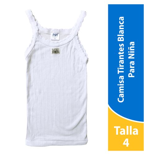 Camiseta Reyco Color Blanco De Tirantes, Para Niña - Talla 4