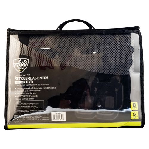 Set Drive cobertor para asientos de auto color negro - 8 pzas