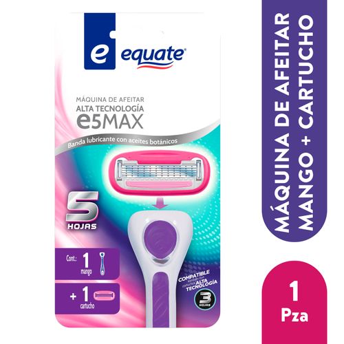 Máquina De Afeitar Equate E5 Max Mango + Cartucho - 1Pza