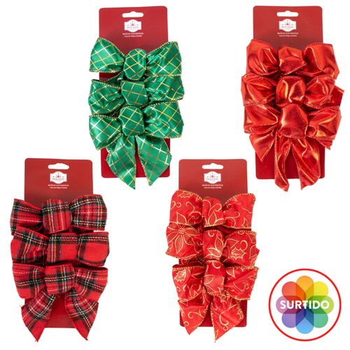 Lazo Navideño Holiday Time Pequeña 7x12cm - 3Uds