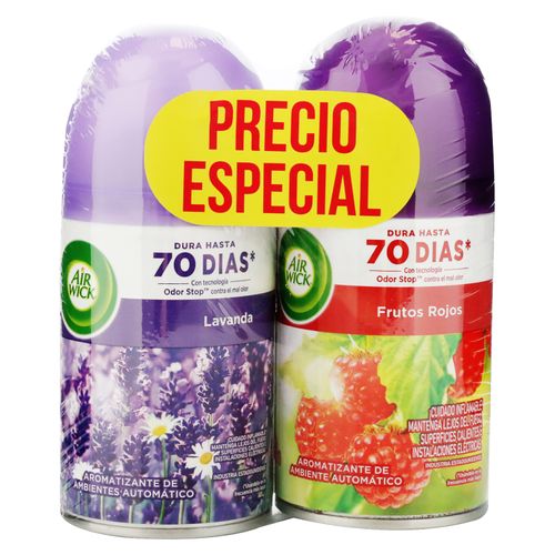 Aromatizante Air Wick Repuesto Fresh Matic 2 Pack -500 ml