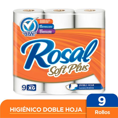 Papel higiénico Rosal soft plus doble hoja suavidad y resistencia - 9 uds