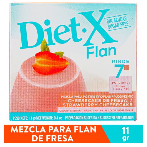 Flan Diet X sabor fresa - 11 g