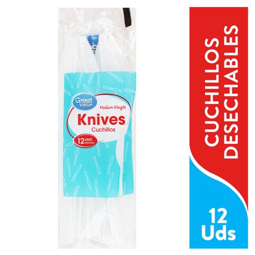 Cuchillo Great Value Desechable 12 unidades