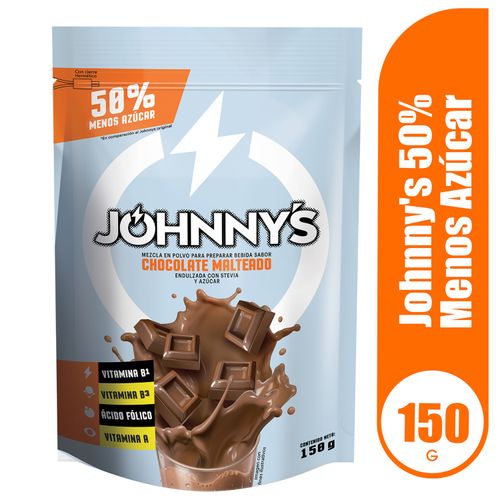 Chocolate en polvo Johnny´s, 50% menos azúcar -150 g