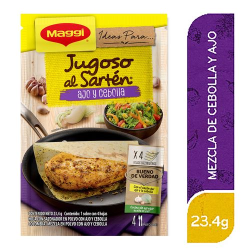 Sazonador Maggi Jugoso Al Sartén Ajo Y Cebolla Sobre - 23.4g