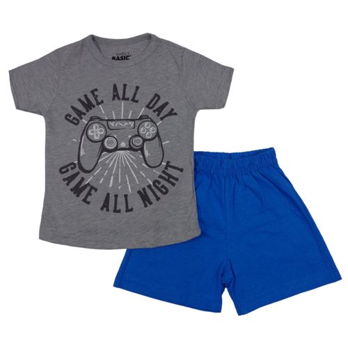 Conjunto Exterior Corto Simply Basic Para Bebito, Color Gris - Talla 2- 3 Meses