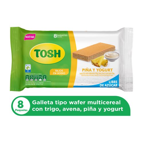 Galleta wafle Tosh piña yogurt 8 pack - 201.6 g