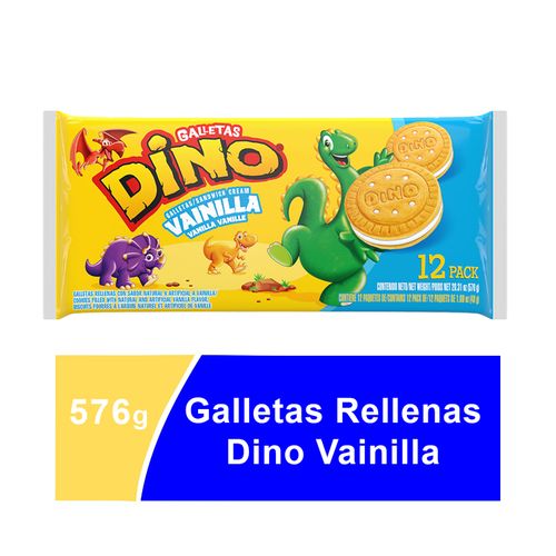 Galletas Dino, vainilla -12 paquetes