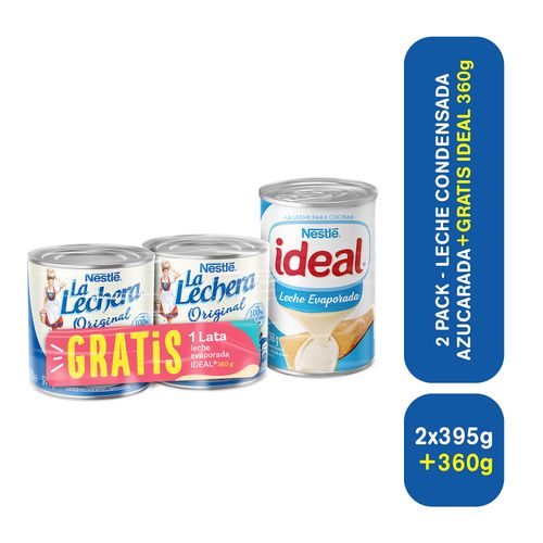 Leche condensada La Lechera más leche evaporada 2 pack - 1150 g