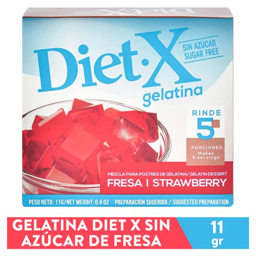 Gelatina Diet Diet-X Sin Azúcar Sabor Fresa - 11gg