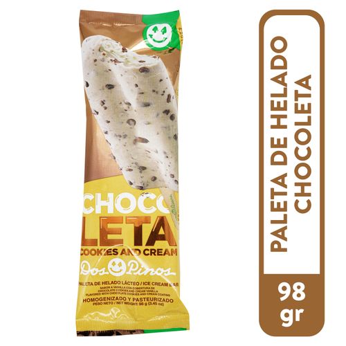 Paleta de helado Dos Pinos chocoleta cookies cream - 98 g