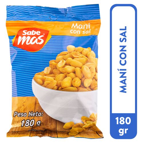 Maní Sabemas Con Sal Bolsa -180 g