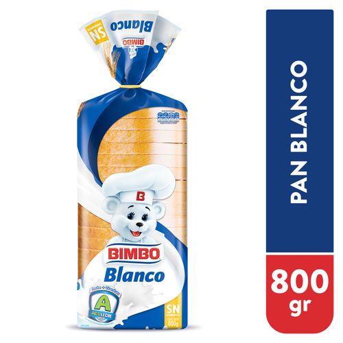 Pan Bimbo, Sándwich Cuadrado Blanco- 800g