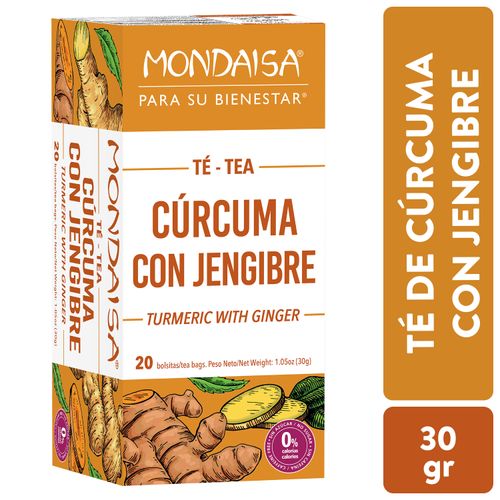 Té Mondaisa curcuma con jengibre 20 Uds - 30 g