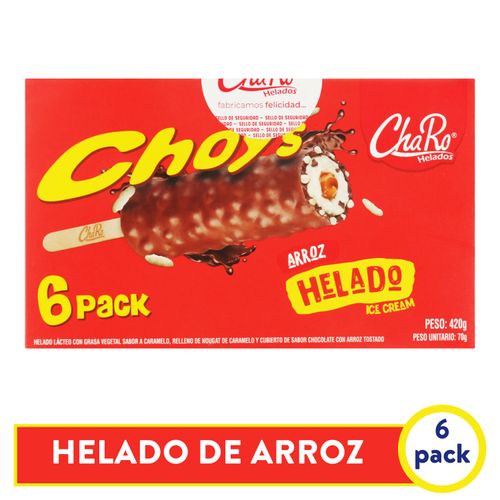 Helado Charo choys arroz 6 pack - 420 g