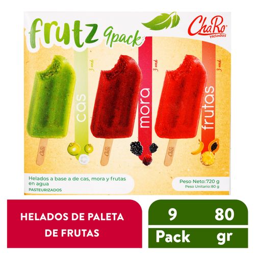 Helado Charo de frutas 9 pack - 720 g