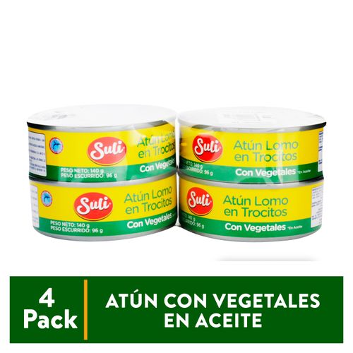 Atún Suli trocitos con vegetales 4 pack - 560 g