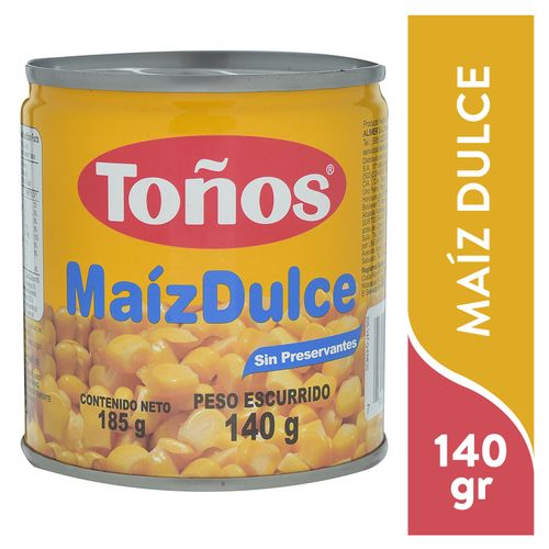 Maiz Toños Dulce Enlatado - 185gr