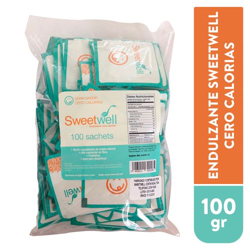 Endulzante Sweetwell Cero Calorías - 100 Unidades