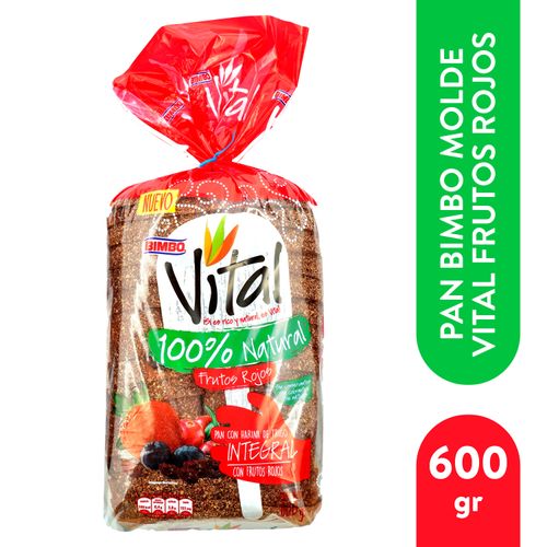 Pan Bimbo vital integral con frutos rojos - 600 g