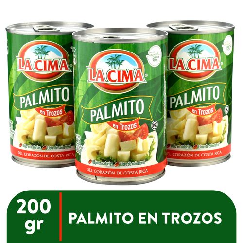 Palmito La Cima en trozos libre de colesterol 3 pack - 1200 g