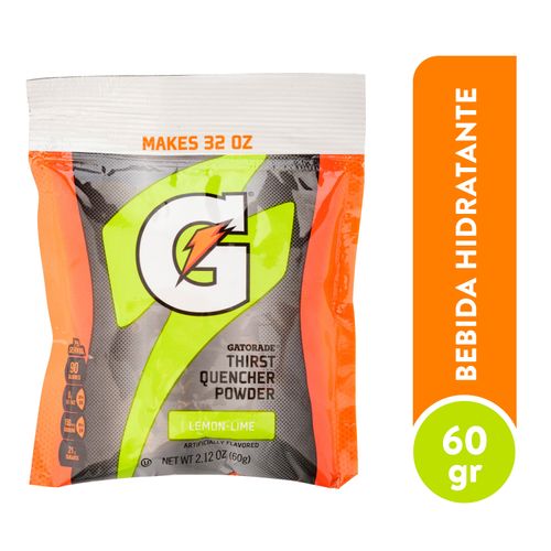 Bebida Gatorade en polvo sachet lima limón - 60 g