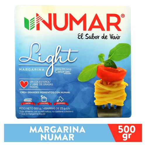 Margarina Numar Light Caja 4 Barras - 500Gr