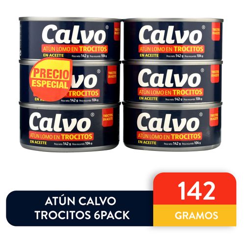 Atún Calvo trocitos en aceite 6 pack - 852 g